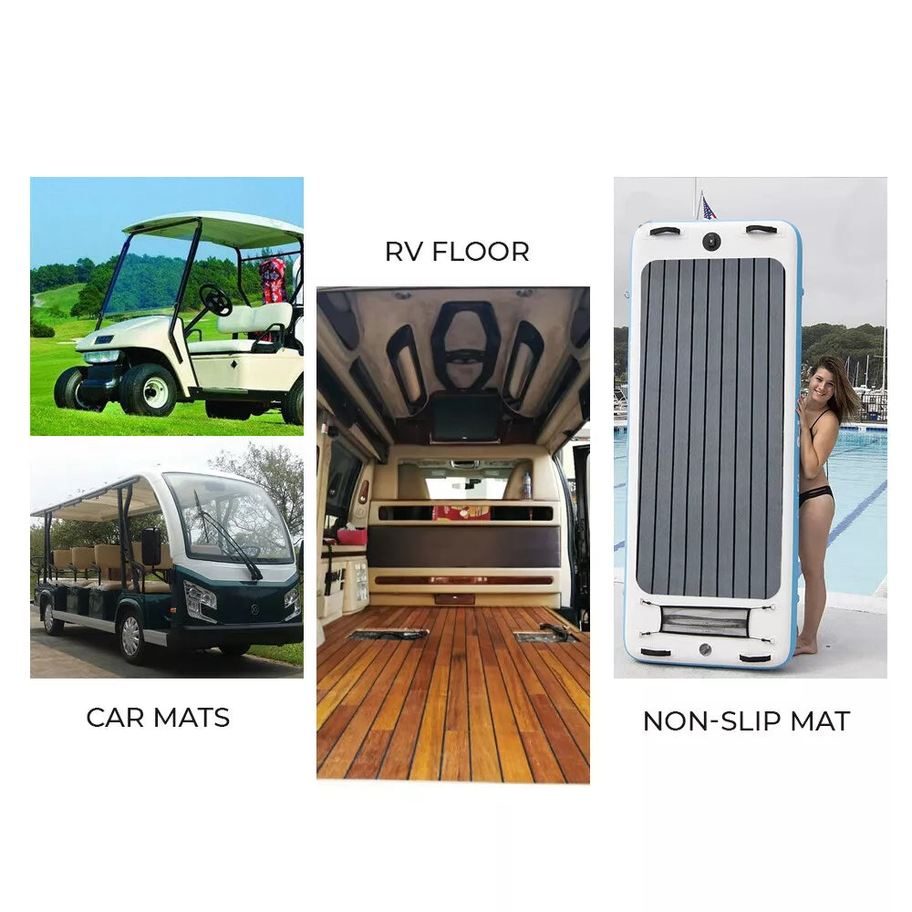 EVA Boat Flooring Mat Foam Boat Decking Faux Teak Marine Mat Boat Carpet Sea Deck Marine Flooring for Motorboat RV Yacht Kayak Surfboard 240cmx90cm