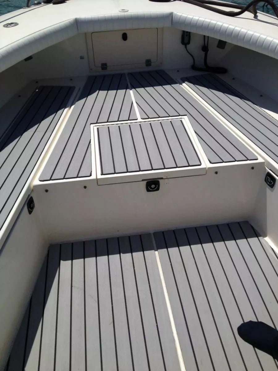 EVA Boat Flooring Mat Foam Boat Decking Faux Teak Marine Mat Boat Carpet Sea Deck Marine Flooring for Motorboat RV Yacht Kayak Surfboard 240cmx90cm