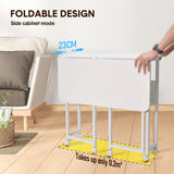 Desks: Compat Foldable Desk Rolling Study Desk Small Computer Desk with Wheels and Storage Shelf for Small Spaces Study Home Office Dorm Easy Assembly White