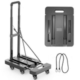 Utility Trolleys: 6-Wheel Folding Hand Truck Heavy Duty 227kg Capacity Collapsible Trolley with Elastic Strap Triple-Axle All-Terrain Design Moving RV Camping Warehouse