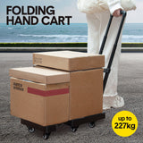 Utility Trolleys: 6-Wheel Folding Hand Truck Heavy Duty 227kg Capacity Collapsible Trolley with Elastic Strap Triple-Axle All-Terrain Design Moving RV Camping Warehouse