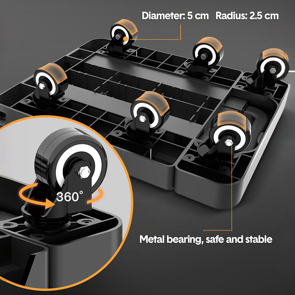 Utility Trolleys: 6-Wheel Folding Hand Truck Heavy Duty 227kg Capacity Collapsible Trolley with Elastic Strap Triple-Axle All-Terrain Design Moving RV Camping Warehouse