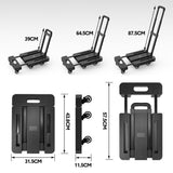 Utility Trolleys: 6-Wheel Folding Hand Truck Heavy Duty 227kg Capacity Collapsible Trolley with Elastic Strap Triple-Axle All-Terrain Design Moving RV Camping Warehouse