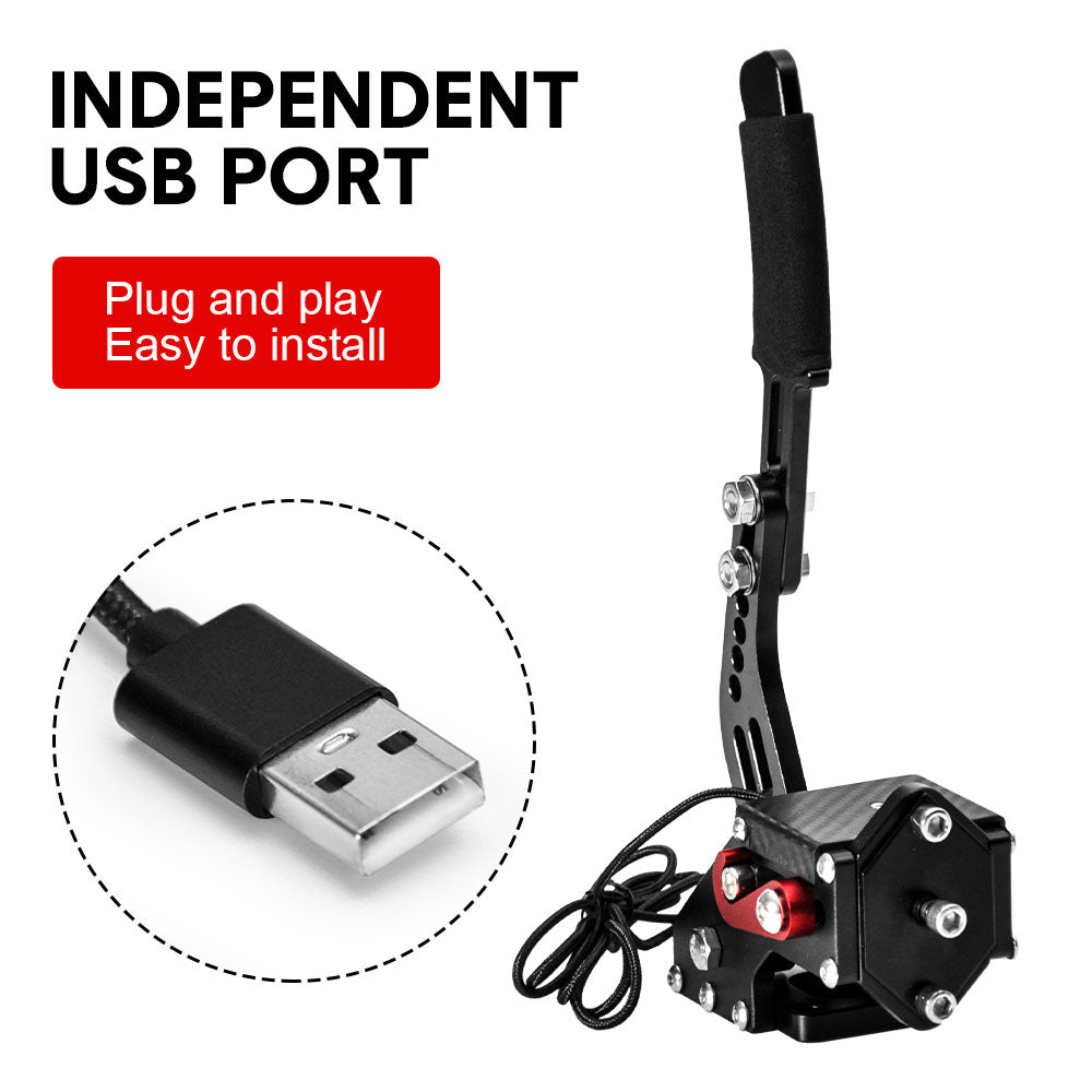 Gaming Chairs: Racing Games Handbrake PC USB Universal Adjustable Aluminium Alloy Handbrake Dual Modes Plug and Play Applicable All Steering Wheel Stand SIM Racing Games