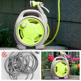 Mini Portable Garden Pipe Hose Cart 15m Reel Storage Set Garden Hose Storage Rack 29x15x32cm With High Pressure Water Gun for Cleaning Car Washing