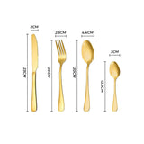 Cutlery: Gold Cutlery Set Kitchen Stainless Steel Fork Knife Spoon Flatware Cutlery Gift For Party Restaurant Dishwasher Safe 24pcs with Carry Box