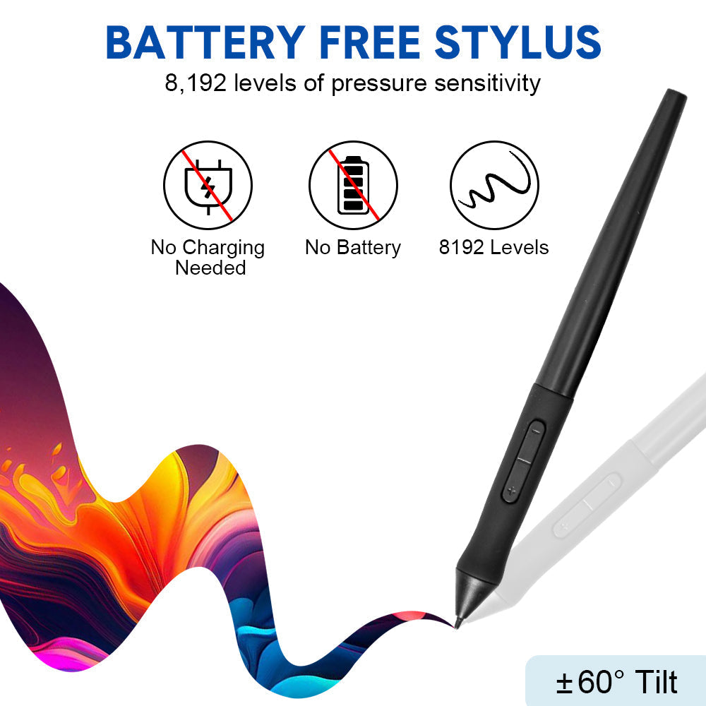 Pens & Pencils: Digital Graphics Tablet Drawing Pad 8192 Levels Large Working Area 285x180mm Compatible with Win/MacOS Support PC/Mobile for Drawing Designing Teaching