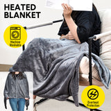 Blankets & Throws: Electric Heated Blanket Washable 10W Heated Soft Thermal Zipper Shawl Wraps USB Charging Winter Heating Wraps Pad with 3 Level Temperature Setting