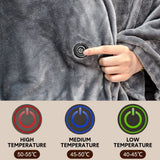Blankets & Throws: Electric Heated Blanket Washable 10W Heated Soft Thermal Zipper Shawl Wraps USB Charging Winter Heating Wraps Pad with 3 Level Temperature Setting