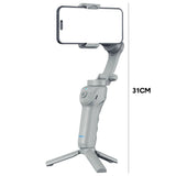 Portable Mobile Intelligent Gimbal 3 Axis Handheld Foldable and Rechargeable Smartphone Stabilizer 8 Modes with Tripod for Video Recording Face Tracking