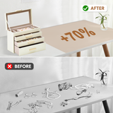 Makeup Organisation & Storage: 4 Layer Jewelry Box PU Leather Jewellery Organizer Multi-functional Storage Case with Clear Glass Lid and 3 Drawers for Necklaces Rings Earrings Watches