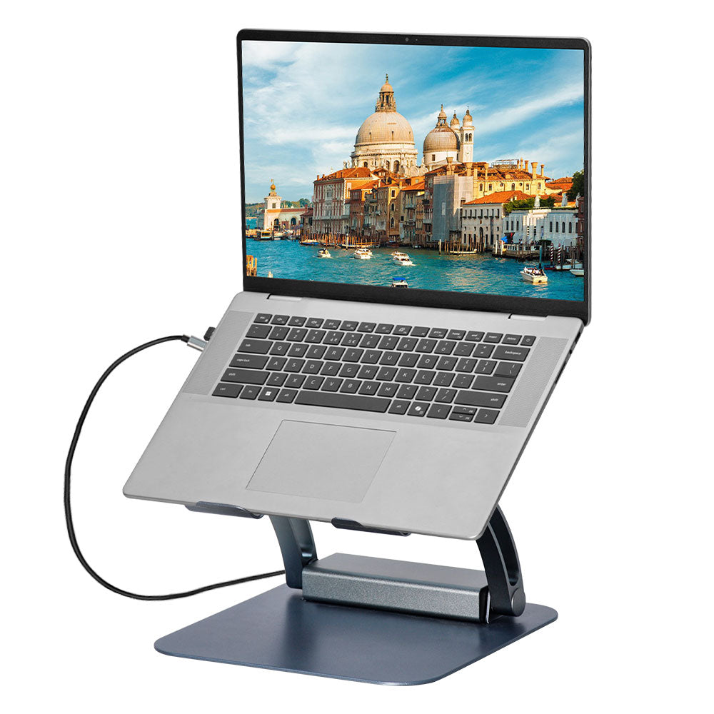 Laptop Stands: 7-in-1 Laptop Stand Docking Station Ergonomic Laptop Riser 360 Rotatable - PD Charging HDMI USB-C and USB-A 3.0 Ports for MacBook M1/M2/M3 HP ASUS DELL