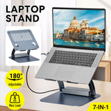 Laptop Stands: 7-in-1 Laptop Stand Docking Station Ergonomic Laptop Riser 360 Rotatable - PD Charging HDMI USB-C and USB-A 3.0 Ports for MacBook M1/M2/M3 HP ASUS DELL