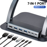 Laptop Stands: 7-in-1 Laptop Stand Docking Station Ergonomic Laptop Riser 360 Rotatable - PD Charging HDMI USB-C and USB-A 3.0 Ports for MacBook M1/M2/M3 HP ASUS DELL