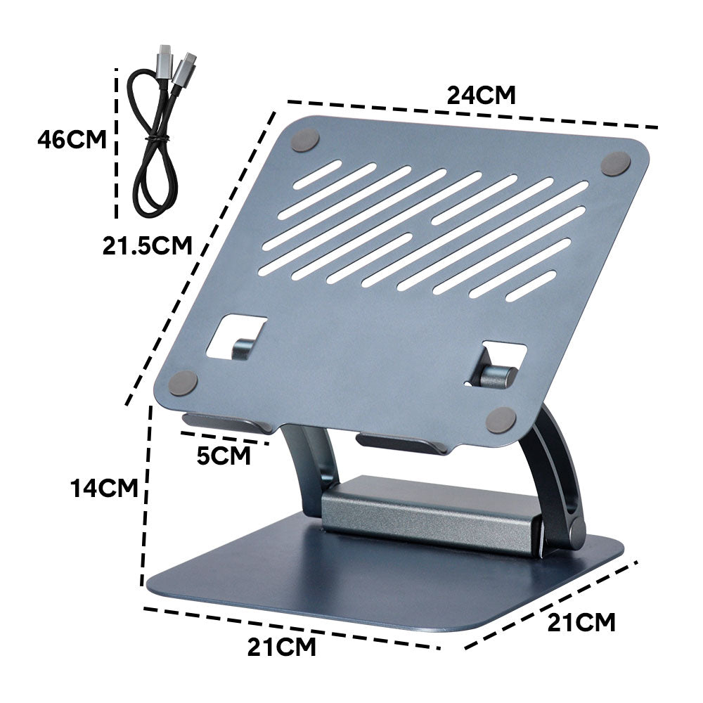 Laptop Stands: 7-in-1 Laptop Stand Docking Station Ergonomic Laptop Riser 360 Rotatable - PD Charging HDMI USB-C and USB-A 3.0 Ports for MacBook M1/M2/M3 HP ASUS DELL