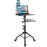 Camera Accessories: Mobile Laptop Tripod Stand 11-16 Inch on Wheels 82-170cm Height Adjustable Projector Stand Portable Stand with Gooseneck Phone Holder for Home Office