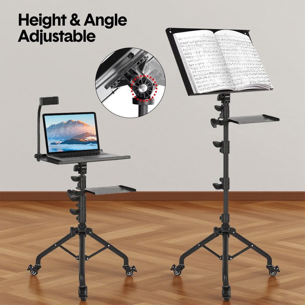 Camera Accessories: Mobile Laptop Tripod Stand 11-16 Inch on Wheels 82-170cm Height Adjustable Projector Stand Portable Stand with Gooseneck Phone Holder for Home Office