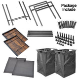 Laundry Storage: Laundry Hamper Basket Metal Laundry Organizer with MDF Shelf and 2 Waterproof Pull-Out Removable Dirty Clothes Bags for Laundry Room Bedroom Bathroom Dorm