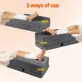 Wellness Accessories: Leg Wedge Ergonomic Booster 3-Height Adjustable Memory Foam Leg Support Pillow with Washable Cover for Ankle Foot Rest Surgery Recovery and Pain Relief