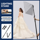 Handheld Boom Pole Stand Light Portable Telescopic Stand Max 3m with Lock and Shoulder Strap For Studio Strobe Light Flash Microphone Speedlight Support