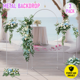 Canopies & Gazebos: Metal Arch Backdrop White Stand Wedding Arch Stand Set of 3 (6FT/5FT/4FT) Square Arched Frame for Outdoor Birthday Party Ceremony