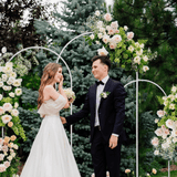 Canopies & Gazebos: Metal Arch Backdrop White Stand Wedding Arch Stand Set of 3 (6FT/5FT/4FT) Square Arched Frame for Outdoor Birthday Party Ceremony