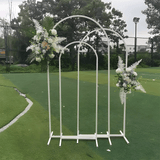 Canopies & Gazebos: Metal Arch Backdrop White Stand Wedding Arch Stand Set of 3 (6FT/5FT/4FT) Square Arched Frame for Outdoor Birthday Party Ceremony