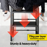 Kitchen & Bathroom DIY: 3-Tier Microwave Stand Oven Rack Height Adjustable and Extendable Stainless Steel Kitchen Storage Shelf With 6 Hook Over the Kitchen Counter Max Load 75Kgs