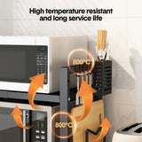 Kitchen & Bathroom DIY: 3-Tier Microwave Stand Oven Rack Height Adjustable and Extendable Stainless Steel Kitchen Storage Shelf With 6 Hook Over the Kitchen Counter Max Load 75Kgs