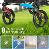 Mobility & Accessibility: Alston 2 In 1 Foldable X-Fold Mobility Walker Rollator Chair Aid 8 Inch Wheel Max Load 136KG with Zippered Storage Bag for Elderly Seniors Indoor Outdoor Use