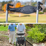 Mobility & Accessibility: Alston 2 In 1 Foldable X-Fold Mobility Walker Rollator Chair Aid 8 Inch Wheel Max Load 136KG with Zippered Storage Bag for Elderly Seniors Indoor Outdoor Use