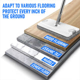Laundry Cleaning Supplies: Flat D Set Mop and Bucket Wringer Set with Stainless-Steel Handle 10 Washable and Reusable Microfiber Pads for Hardwood Laminate Floors Tile