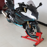 Bicycle Stands & Storage: Heavy-Duty Motorcycle Motorbike Front Wheel Chock Lift Stand Vehicle Wheel Chock Clampsfor Trailer Transport 15"-21" Tires Standard Motorcycles