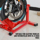 Bicycle Stands & Storage: Heavy-Duty Motorcycle Motorbike Front Wheel Chock Lift Stand Vehicle Wheel Chock Clampsfor Trailer Transport 15"-21" Tires Standard Motorcycles