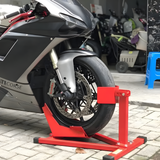 Bicycle Stands & Storage: Heavy-Duty Motorcycle Motorbike Front Wheel Chock Lift Stand Vehicle Wheel Chock Clampsfor Trailer Transport 15"-21" Tires Standard Motorcycles