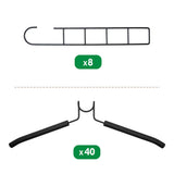 8 Sets Magic Clothes Hangers Detachable 5-in-1 Multilayer Carbon Steel Coat Hanger with Anti-Slip Foam Sleeves Space Saving for Wardrobe Closet Storage