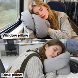 2Pcs Travel Pillow Wrap Comfort Adjustable Neck Support Pillow Scarf for Airplane Travel Sleep Nap Machine Washable and Portable Soft Neck Pillow Grey
