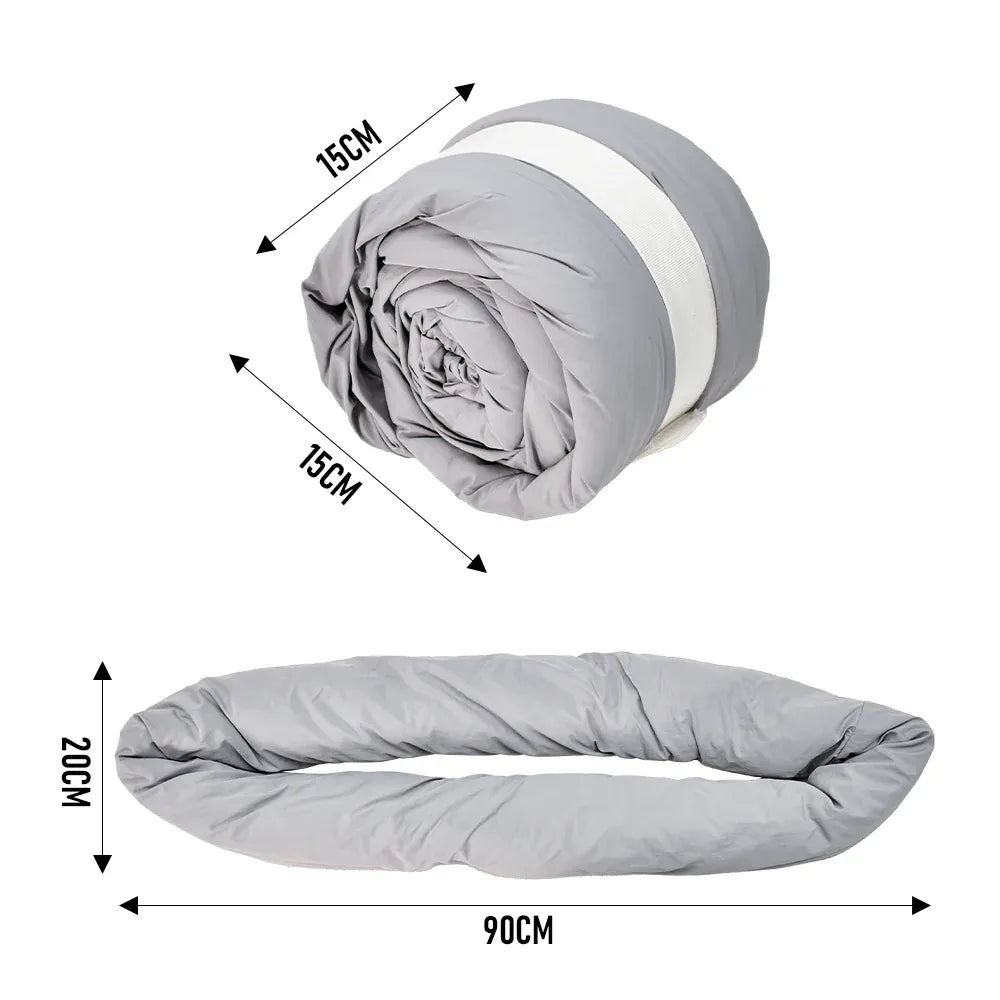 2Pcs Travel Pillow Wrap Comfort Adjustable Neck Support Pillow Scarf for Airplane Travel Sleep Nap Machine Washable and Portable Soft Neck Pillow Grey