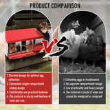 Small Animal Habitats & Cages: Chicken Hen Coop Hutch Nesting Box 3-Hole Roll Away Metal Design 52x47.5x81cm Durable Indoor Outdoor Laying Box with Easy Access Ventilation