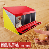 Small Animal Habitats & Cages: Chicken Hen Coop Hutch Nesting Box 3-Hole Roll Away Metal Design 52x47.5x81cm Durable Indoor Outdoor Laying Box with Easy Access Ventilation