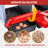 Small Animal Habitats & Cages: Chicken Hen Coop Hutch Nesting Box 3-Hole Roll Away Metal Design 52x47.5x81cm Durable Indoor Outdoor Laying Box with Easy Access Ventilation