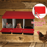 Small Animal Habitats & Cages: Chicken Hen Coop Hutch Nesting Box 3-Hole Roll Away Metal Design 52x47.5x81cm Durable Indoor Outdoor Laying Box with Easy Access Ventilation