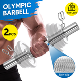 Free Weights: Olympic Barbell Bar 50cm Heavy Duty Dumbbell Handles Pair of Steel 100kg Weight Capacity with Spring Collars for 2" Olympic Weight Plate Strength Training