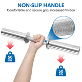 Free Weights: Olympic Barbell Bar 50cm Heavy Duty Dumbbell Handles Pair of Steel 100kg Weight Capacity with Spring Collars for 2" Olympic Weight Plate Strength Training