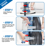 Free Weights: Olympic Barbell Bar 50cm Heavy Duty Dumbbell Handles Pair of Steel 100kg Weight Capacity with Spring Collars for 2" Olympic Weight Plate Strength Training