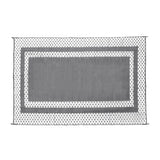 Large Outdoor Rug 275x365cm Weatherproof Plastic Weave Mat Washable Outside Solid Carpet Easy Care for Patio Deck Backyard Garden RV Camping Silver Grey