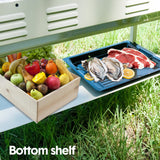 BBQ Tools: Portable Large Barbecue Charcoal Grill Stove Foldable Kebab Stainless Steel BBQ Grill With 2 Grill Nets 2 Enamel Baking Pans And Tong Outdoor Camping Patio