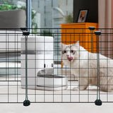 Dog Playpens & Gates: Pet Playpen Foldable Metal Pet Cage Enclosure Puppy Fence 16 Panels with Connection Clips for Small Animal Puppy Rabbit Kitten Turtle Indoor Outdoor Black