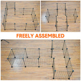 Dog Playpens & Gates: Pet Playpen Foldable Metal Pet Cage Enclosure Puppy Fence 16 Panels with Connection Clips for Small Animal Puppy Rabbit Kitten Turtle Indoor Outdoor Black