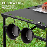 Pneumatic Folding Table Quick Open Sturdy Outdoor Tactical Camping Table Portable Multifunctional Picnic Table with Side Tactical Holes 104x48x50cm